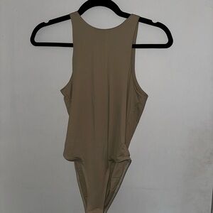 Women's Tan Sleeveless Bodysuit